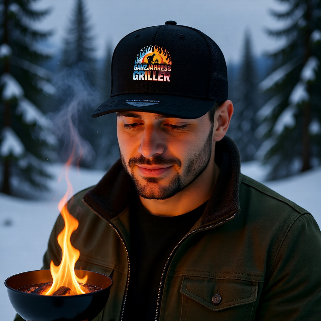 Snapback Cap mit Ganzjahres-Griller von Meatware im BBQ-Lifestyle Look