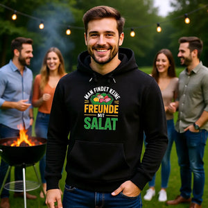 Premium Hoodie mit Man findet keine Freunde mit Salat von Meatware im BBQ-Lifestyle Look