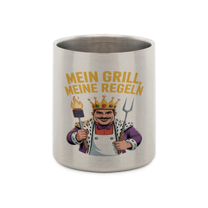 Mein Grill, meine Regeln - Edelstahl - Tasse mit Karabiner | Mug | Meatware