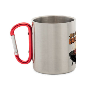 Mein Plan für Heute - Grillen und Bier - Edelstahl - Tasse mit Karabiner | Mug | Meatware