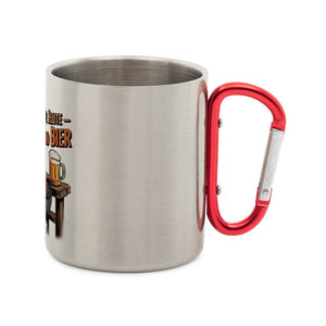 Mein Plan für Heute - Grillen und Bier - Edelstahl - Tasse mit Karabiner | Mug | Meatware
