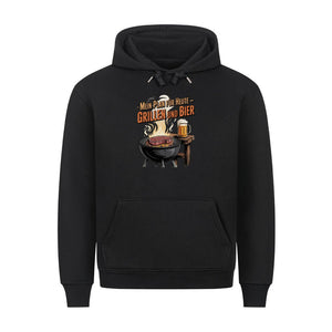 Mein Plan für Heute - Grillen und Bier - HigherBlanks Premium Hoodie | Hoodie | Meatware