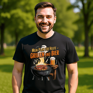 Mein Plan für Heute - Grillen und Bier - HigherBlanks Premium T-Shirt | T-Shirt | Meatware