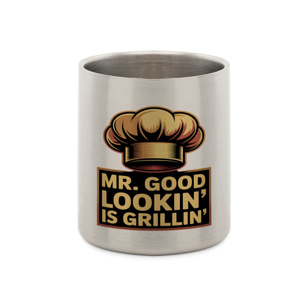 Mr. Good Lookin’ is Grillin’ – Edelstahl - Tasse mit Karabiner | Mug | Meatware