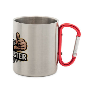So sieht ein Grillmeister aus - Edelstahl - Tasse mit Karabiner | Mug | Meatware