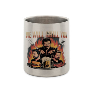 We will grill you - Edelstahl - Tasse mit Karabiner | Mug | Meatware