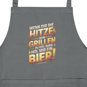 Wenn dir die Hitze beim Grillen zu viel wird, hol mir ein Bier! - Grillschürze | Apron | Meatware