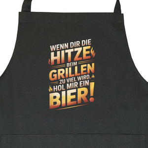 Wenn dir die Hitze beim Grillen zu viel wird, hol mir ein Bier! - Grillschürze | Apron | Meatware