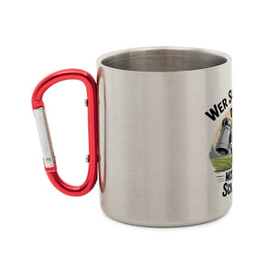 Wer Sahne will, muss Kühe schütteln - Edelstahl - Tasse mit Karabiner | Mug | Meatware