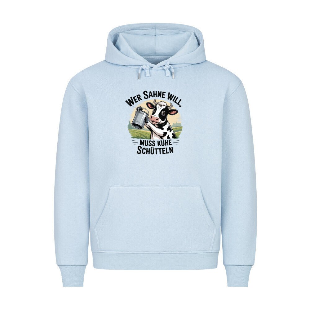 Wer Sahne will, muss Kühe schütteln - HigherBlanks Premium Hoodie | Hoodie | Meatware