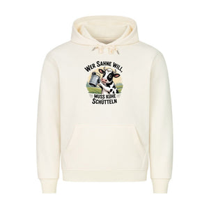 Wer Sahne will, muss Kühe schütteln - HigherBlanks Premium Hoodie | Hoodie | Meatware