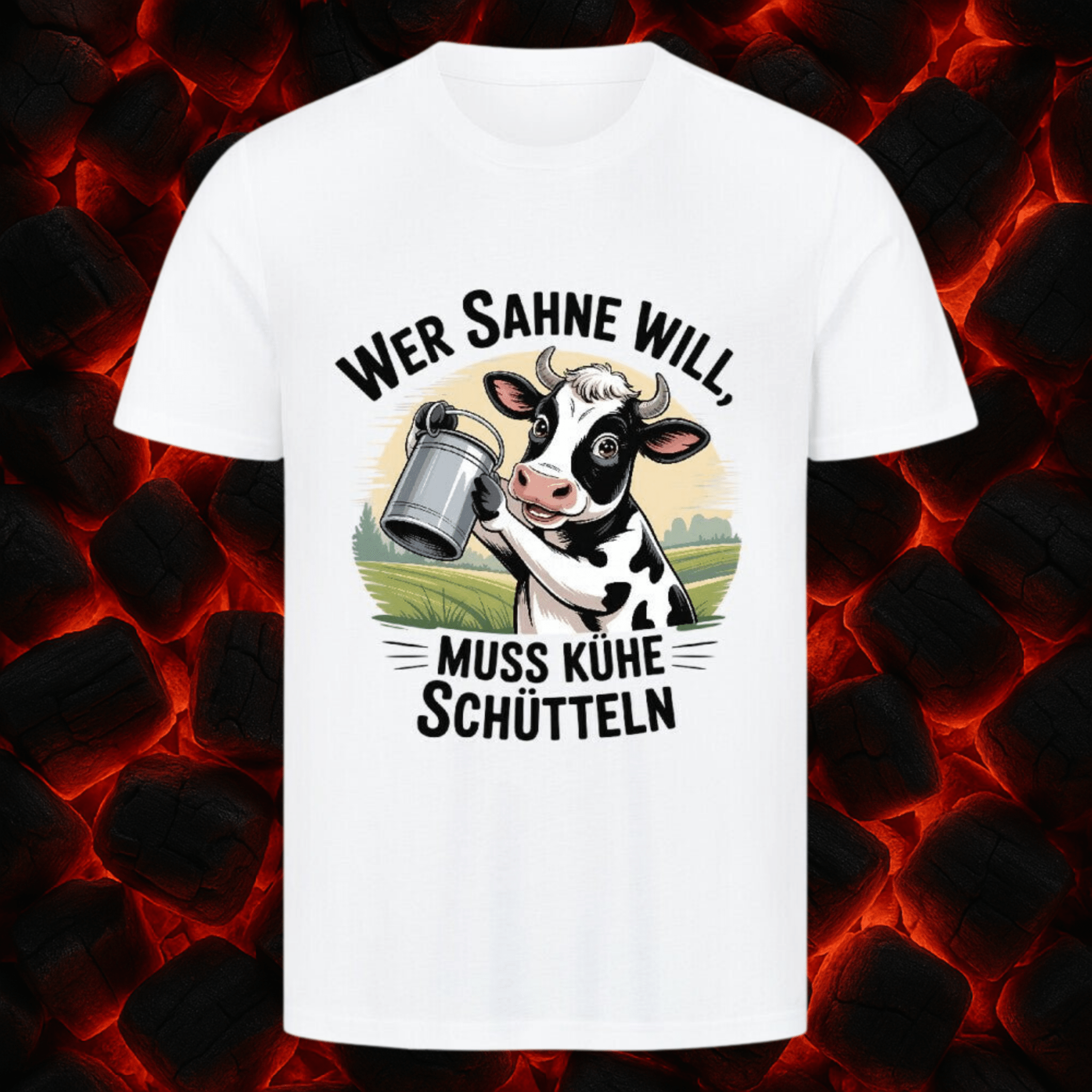 Wer Sahne will, muss Kühe schütteln - HigherBlanks Premium T-Shirt | T-Shirt | Meatware