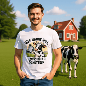Wer Sahne will, muss Kühe schütteln - HigherBlanks Premium T-Shirt | T-Shirt | Meatware