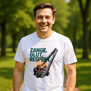 Zange. Glut. Respekt. - HigherBlanks Premium T-Shirt | T-Shirt | Meatware