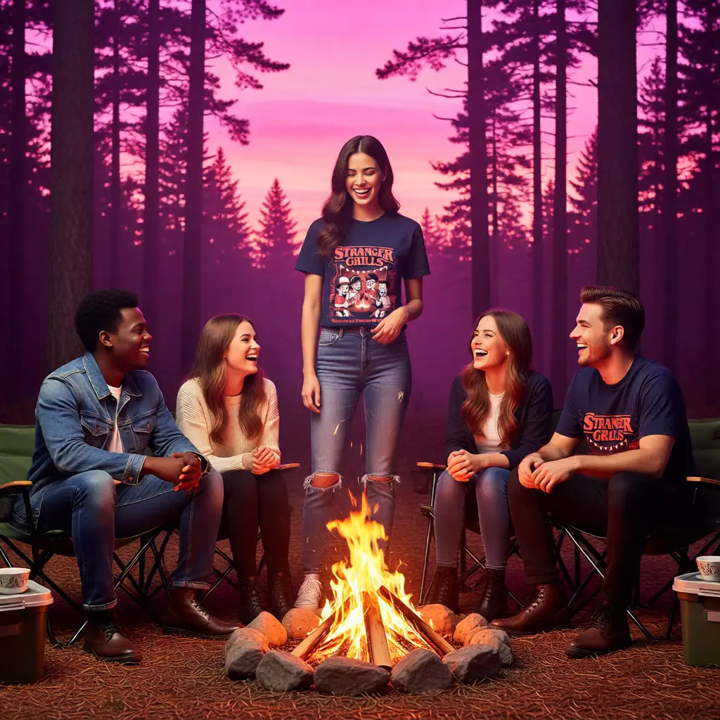 🔥👽 STRANGER GRILLS – Premium T-Shirt MarketPrint