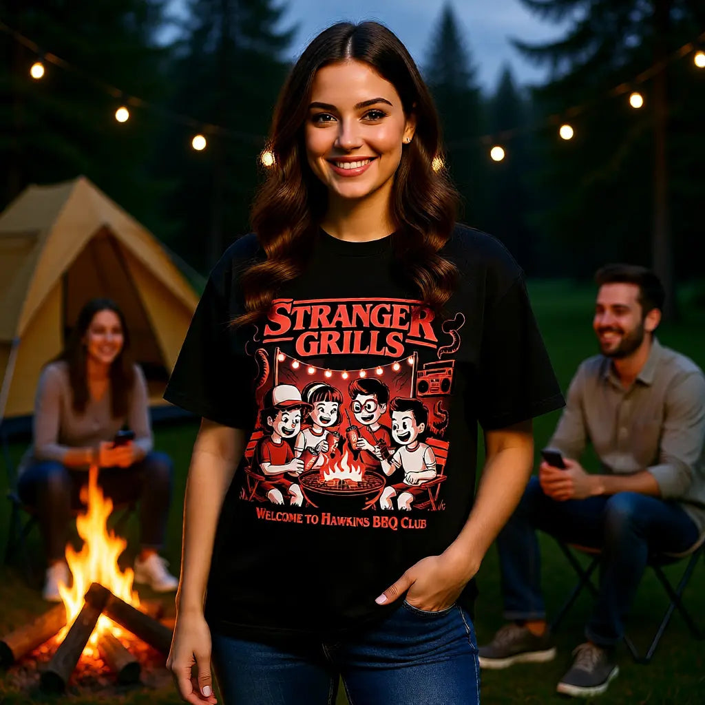 🔥👽 STRANGER GRILLS – Oversized Shirt MarketPrint