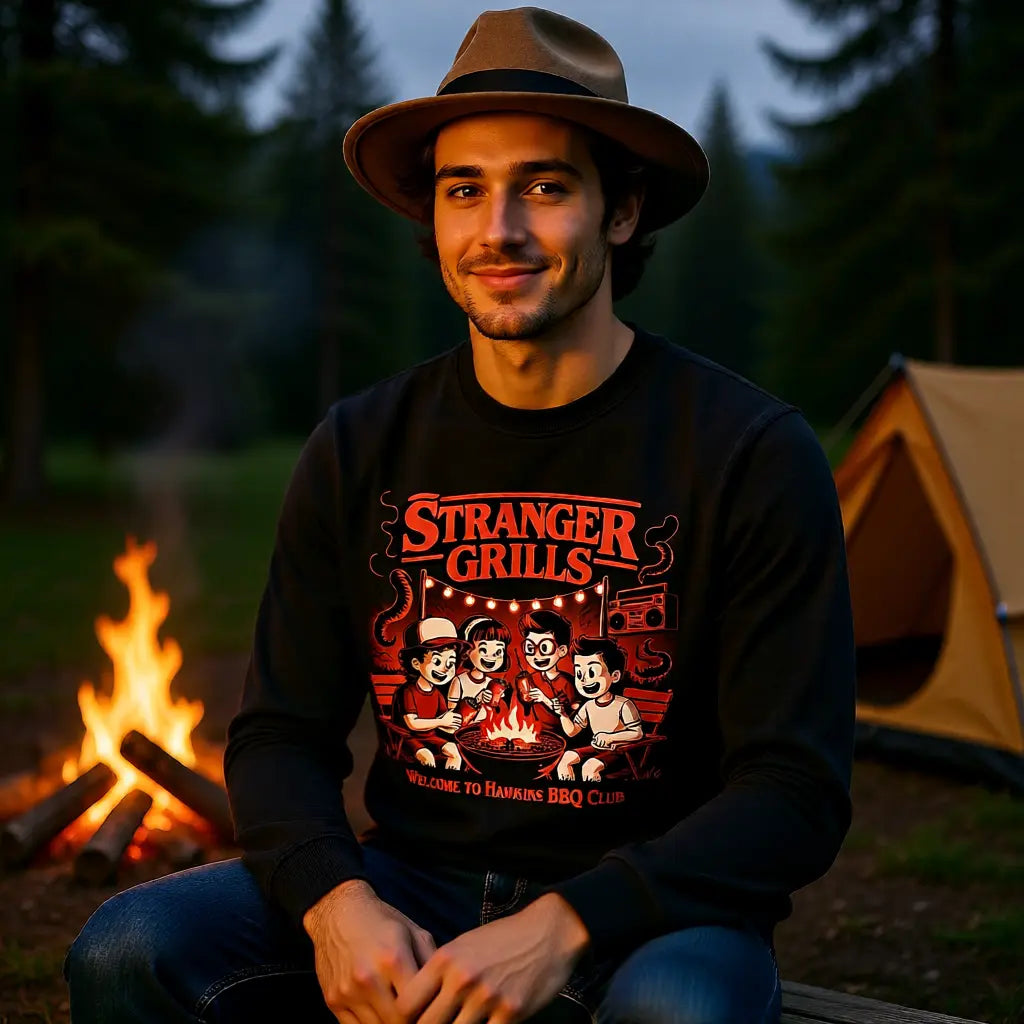 🔥🕶️ STRANGER GRILLS – Premium Organic Sweatshirt MarketPrint