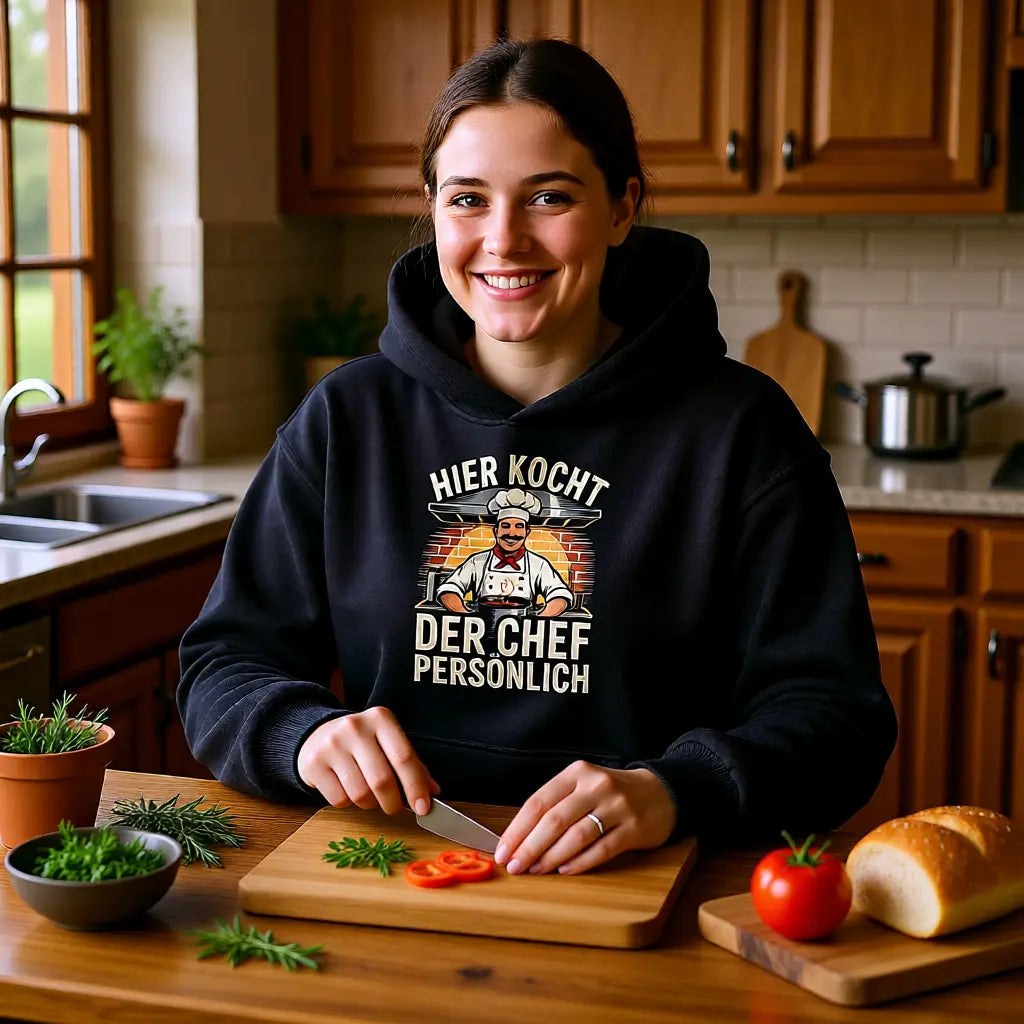 Hier kocht der Chef persönlich - Oversized Hoodie MarketPrint