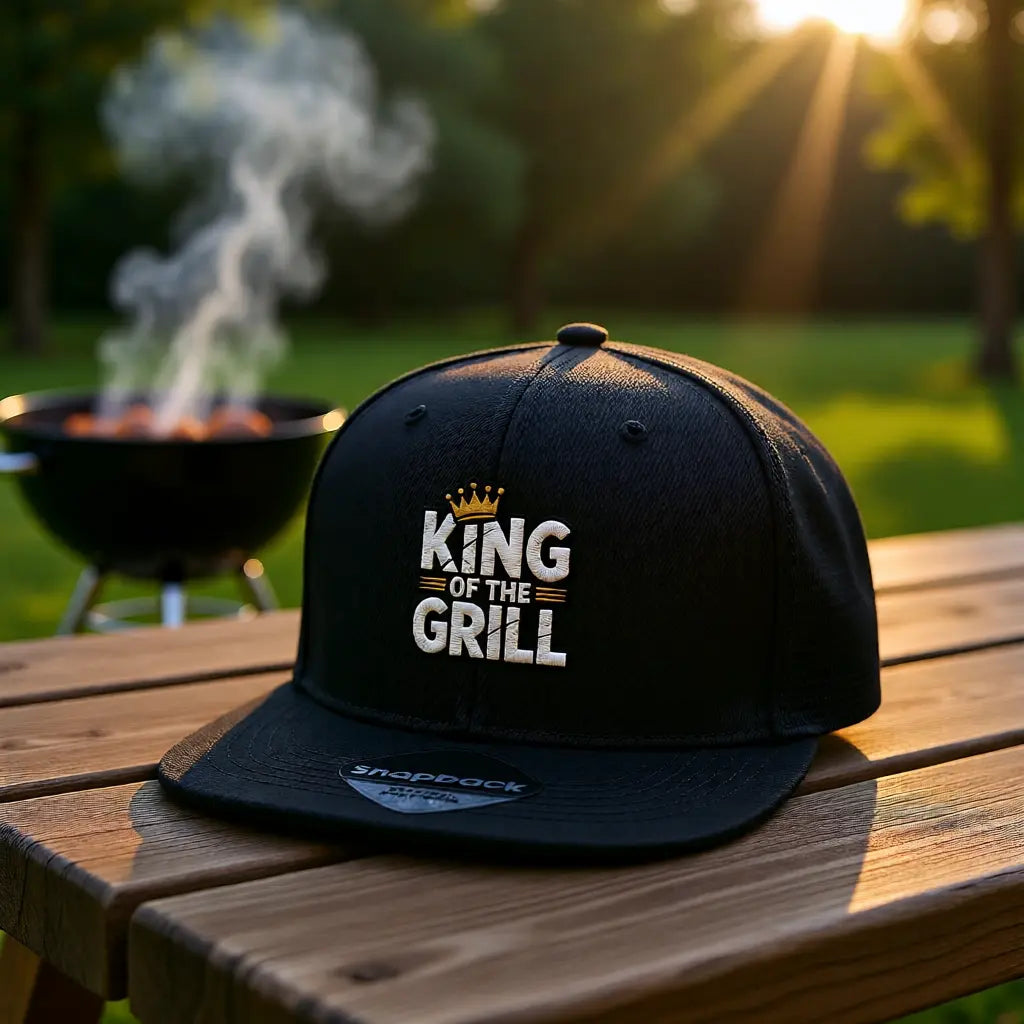 👑 King of the Grill – Snapback Cap MarketPrint