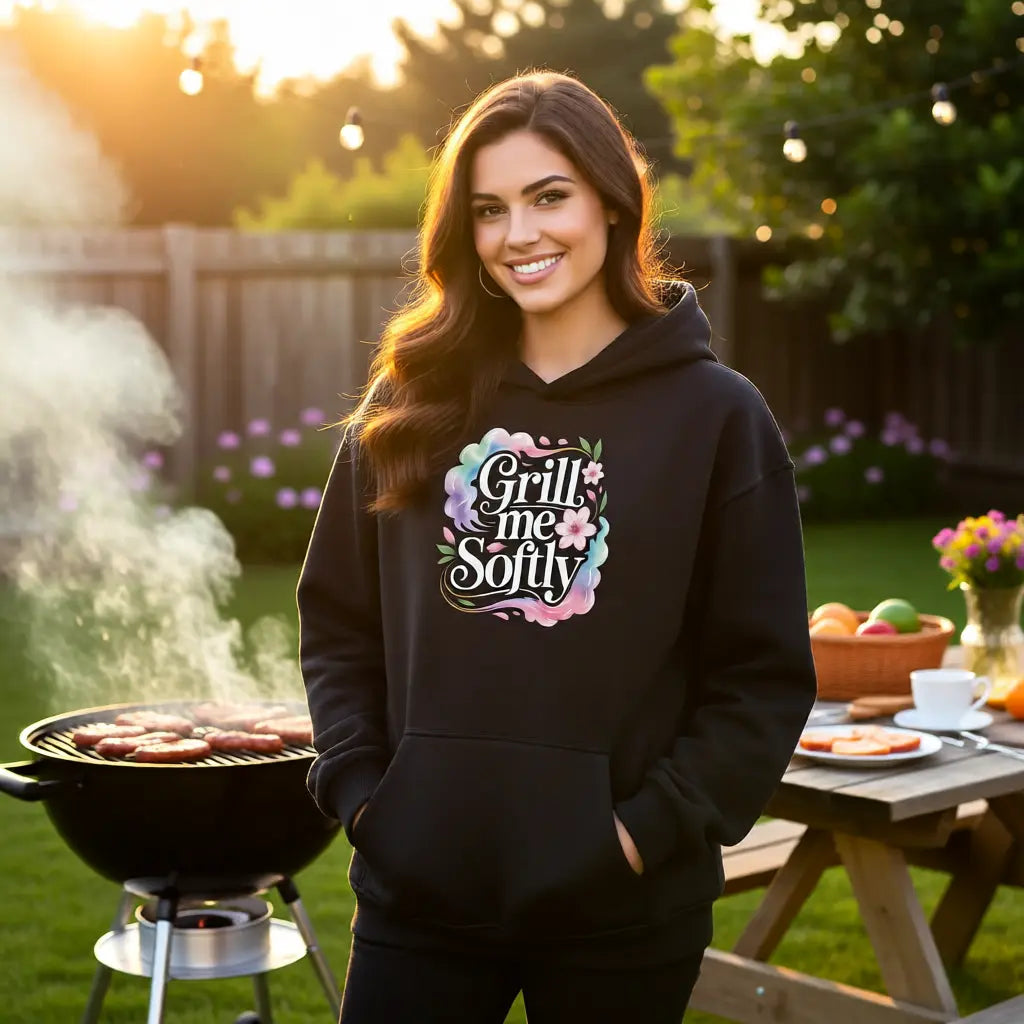 🌸 Grill me Softly – Oversized Hoodie MarketPrint
