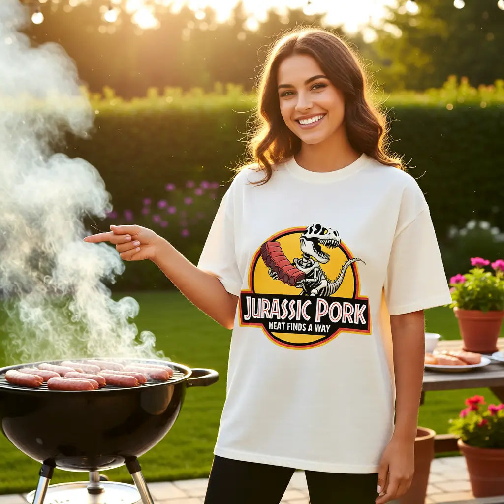 🦖🍖 Jurassic Pork – Oversized Shirt für echte Fleischjäger MarketPrint