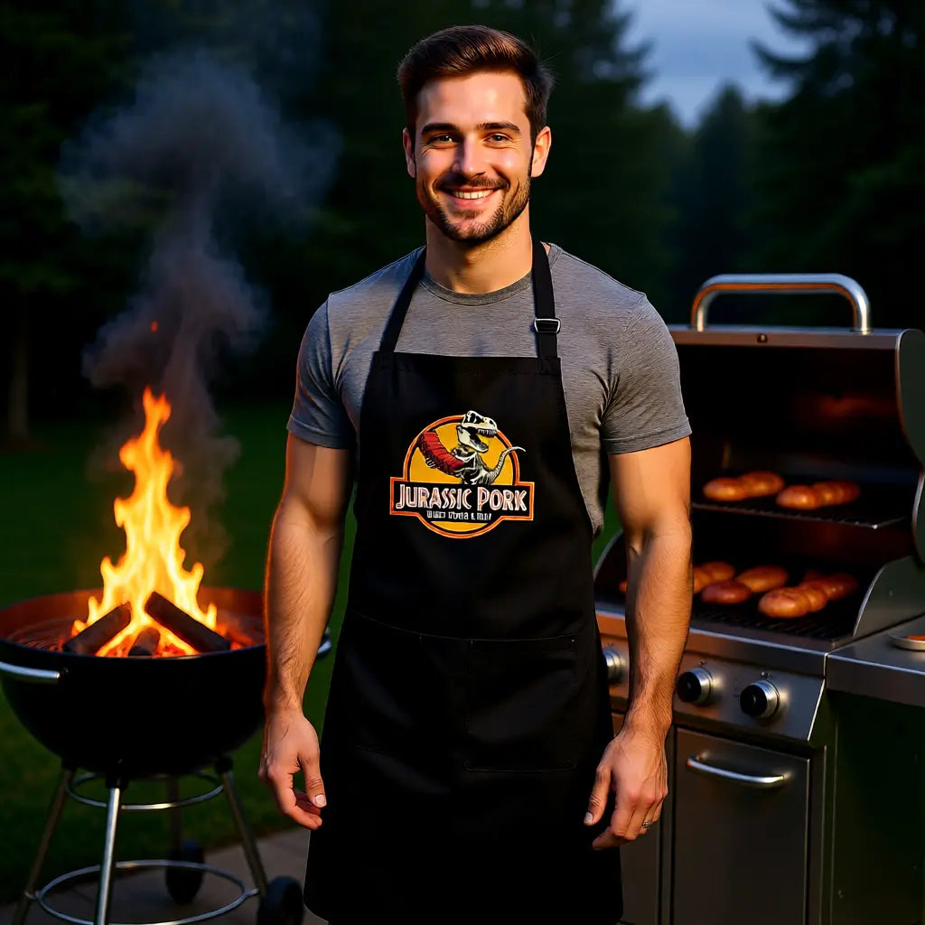 🦖 Jurassic Pork – Grillschürze für echte Fleisch-Fans MarketPrint