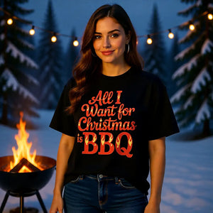 🎄🔥 All I Want for Christmas is BBQ – Oversized Shirt MarketPrint