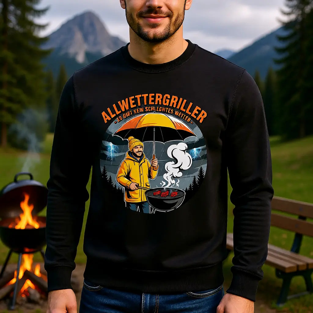 🌧️🔥 Allwettergriller – Premium Sweatshirt MarketPrint