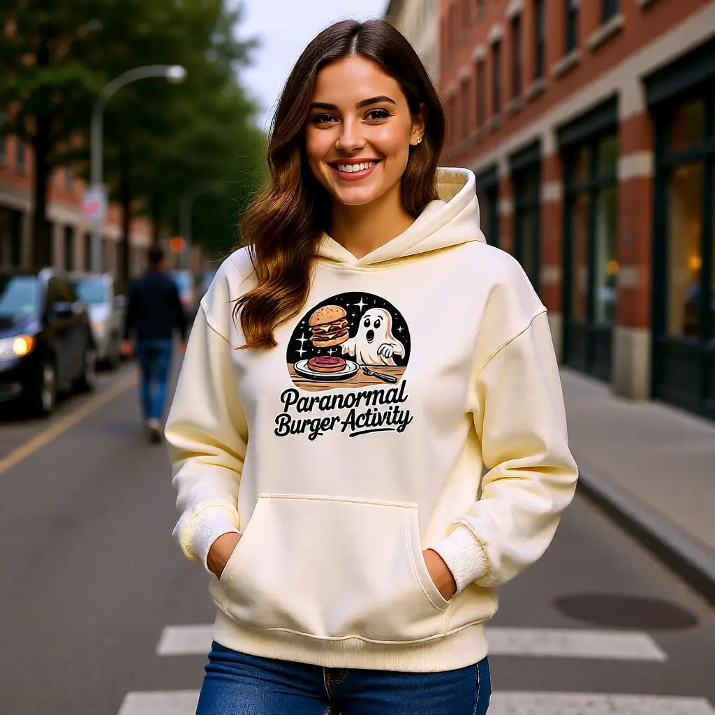 👻🍔 Paranormal Burger Activity – Oversized Hoodie MarketPrint