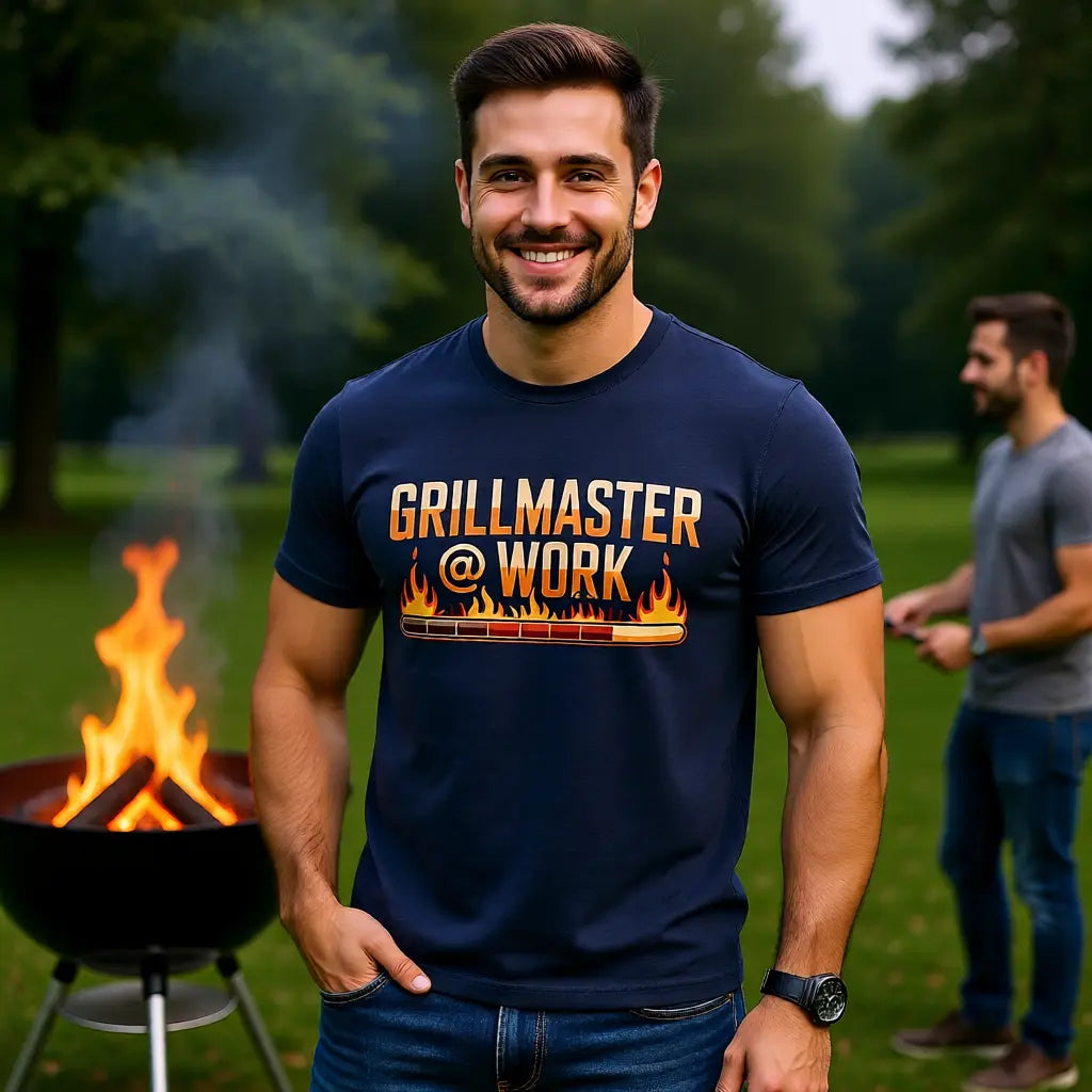 🔥👨‍🍳 Grillmaster @ Work – Premium T-Shirt MarketPrint