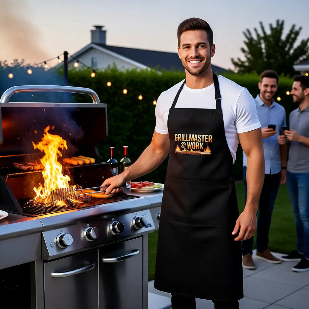 🔥👨‍🍳 Grillmaster @ Work – Grillschürze MarketPrint
