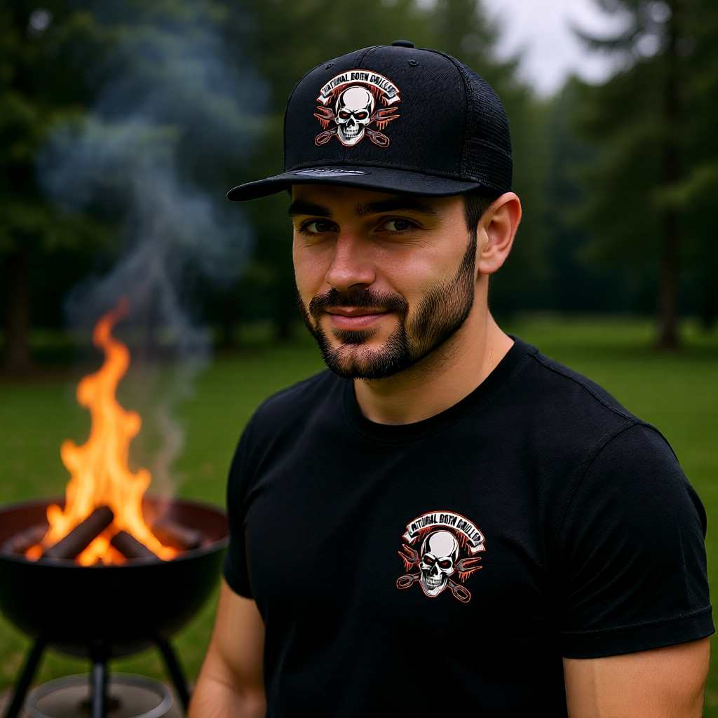 💀🧢 Natural Born Griller – Snapback Cap