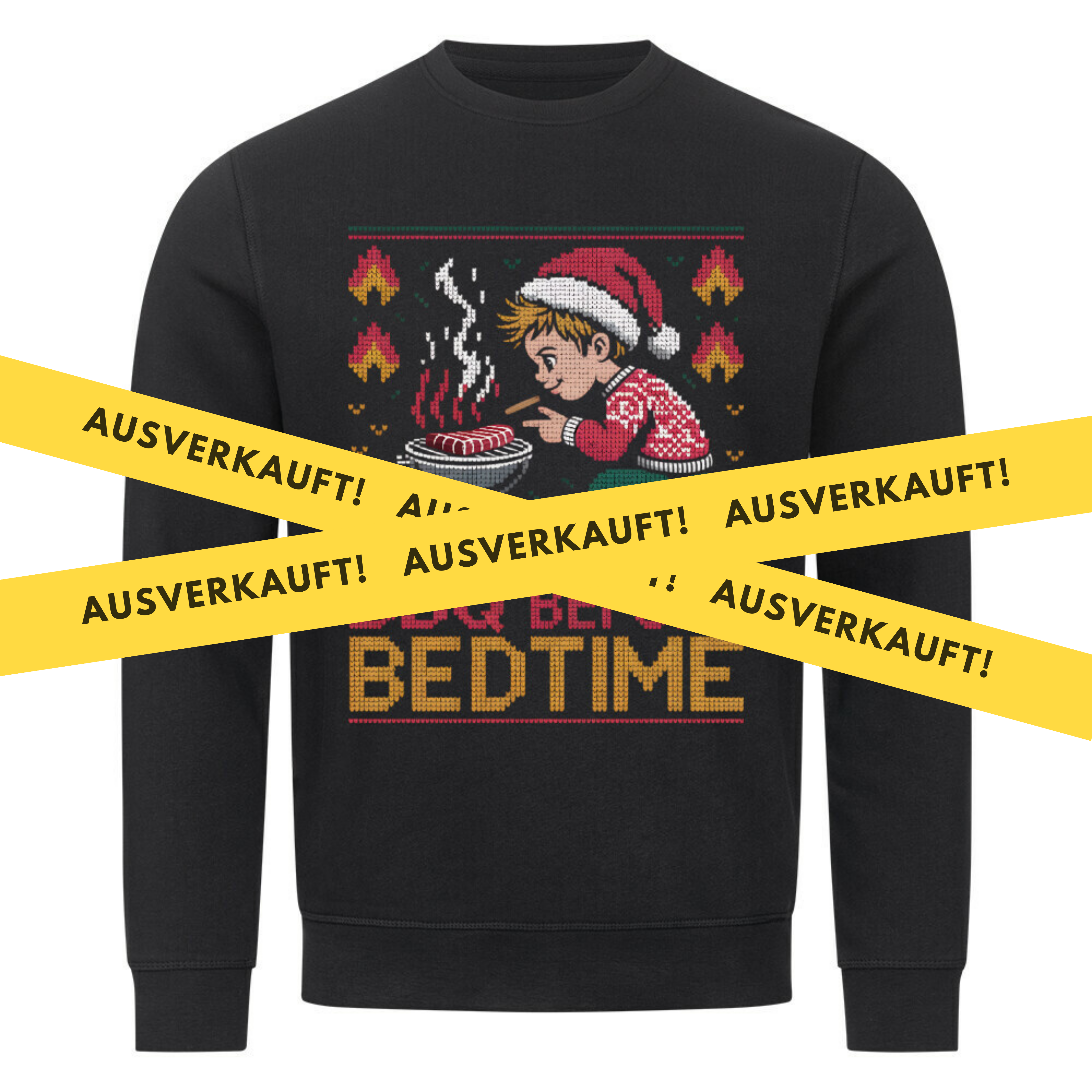 🔥 BBQ Before Bedtime – Ugly BBQ Christmas Sweatshirt