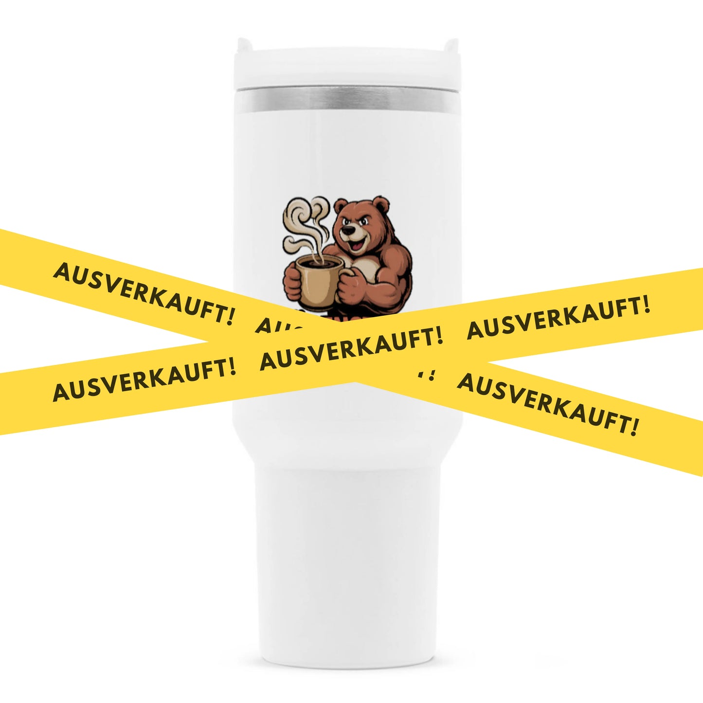 🧸 BÄRENSTARK – Powered by Kaffee | Thermobecher 1200 ml MarketPrint