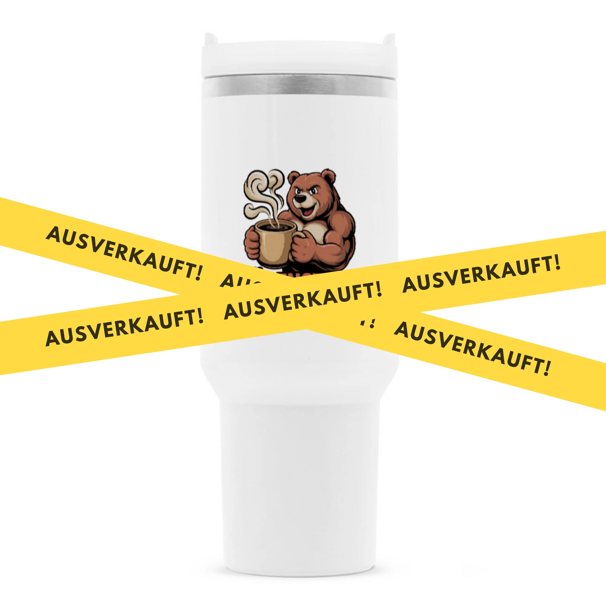 🧸 BÄRENSTARK – Powered by Kaffee | Thermobecher 1200 ml MarketPrint