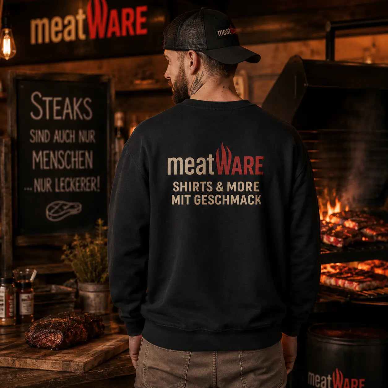 meatWARE Logo – Premium Organic Sweatshirt