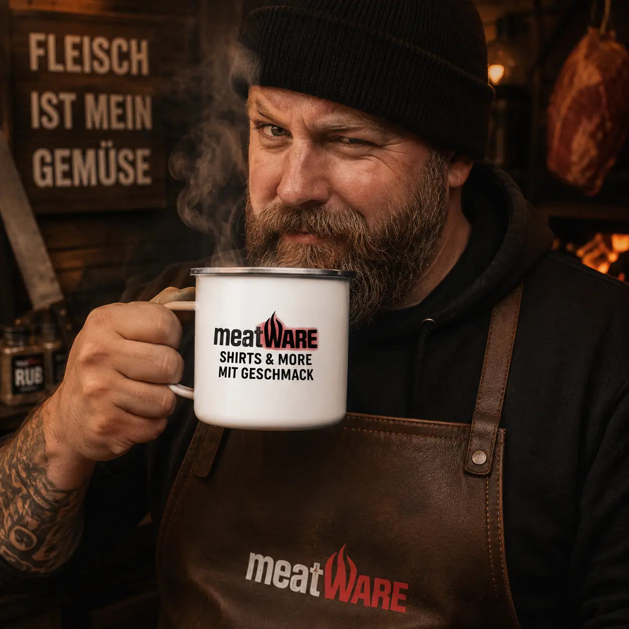 meatWARE logo – enamel mug