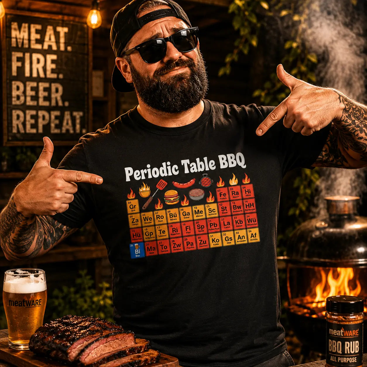 Periodic Table BBQ Shirt – Funny Grill &amp; Chemistry T-Shirt