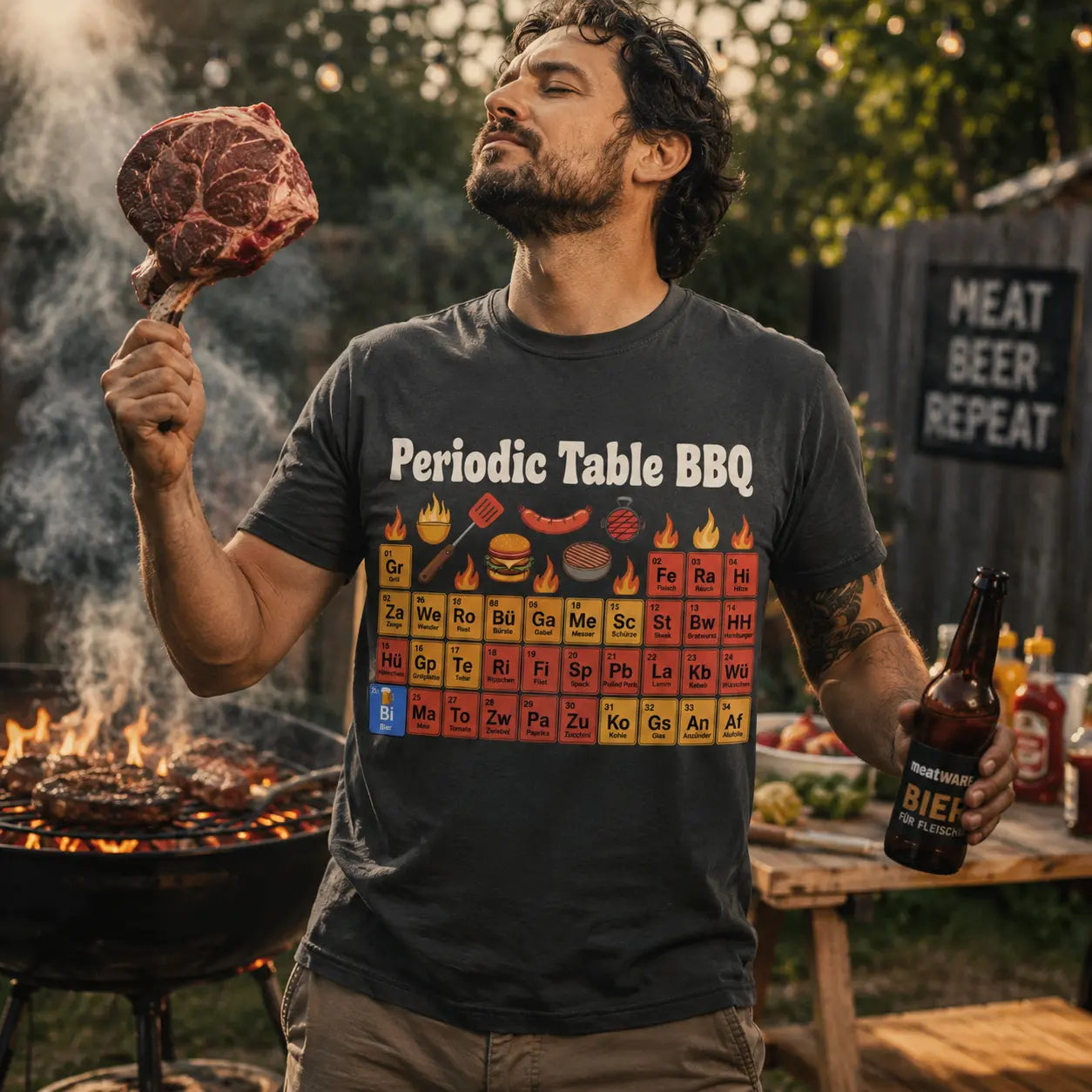 Periodic Table BBQ – Oversized Shirt