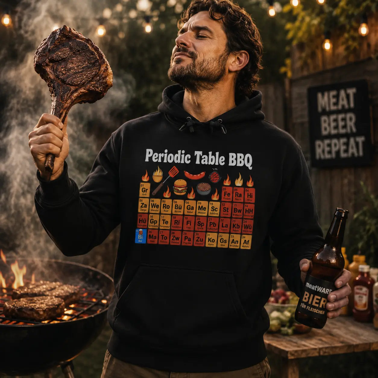 Periodic Table BBQ – Premium Hoodie