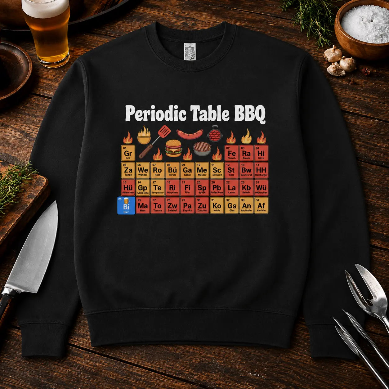 Periodic Table BBQ – Premium Organic Sweatshirt