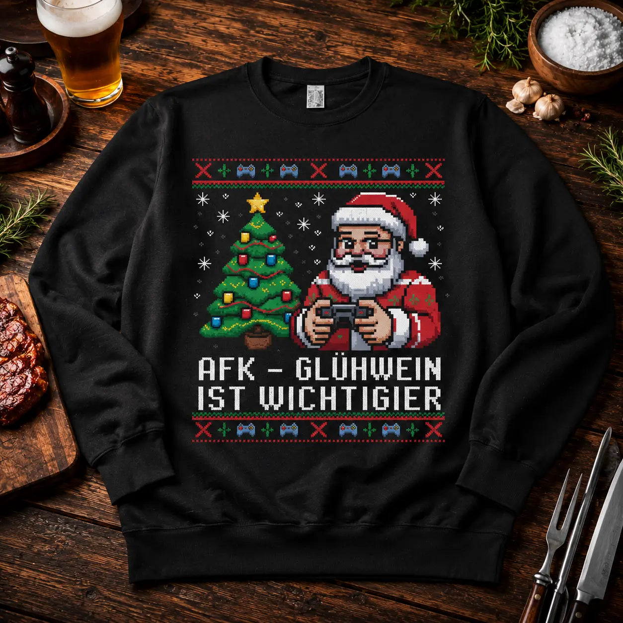 AFK - Mulled wine is more important - Ugly Christmas Sweatshirt
