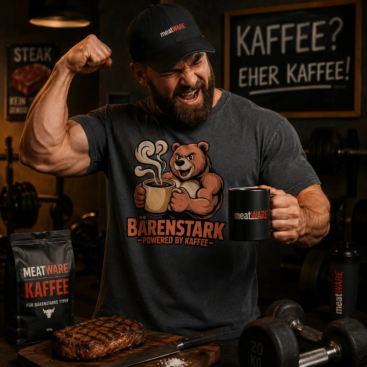 🐻 BÄRENSTARK – Powered by Kaffee | Oversized Shirt