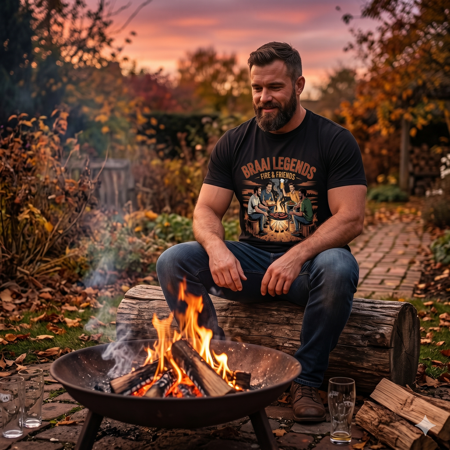 Braai Legends Fire & Friends – Premium T-Shirt (Lustiges Südafrika Grillen & BBQ Fanshirt)