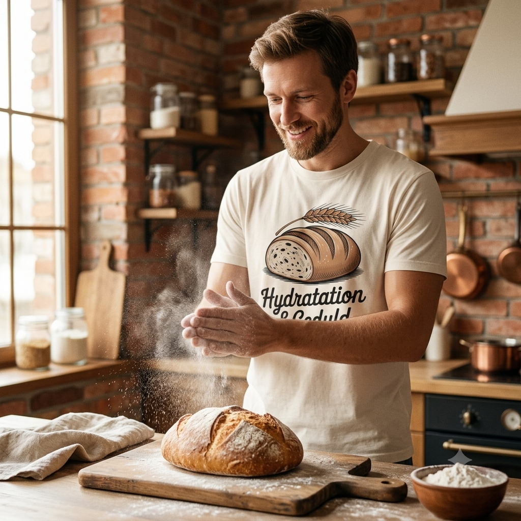 Hydratation & Geduld – Premium T-Shirt für Bäcker & Foodies
