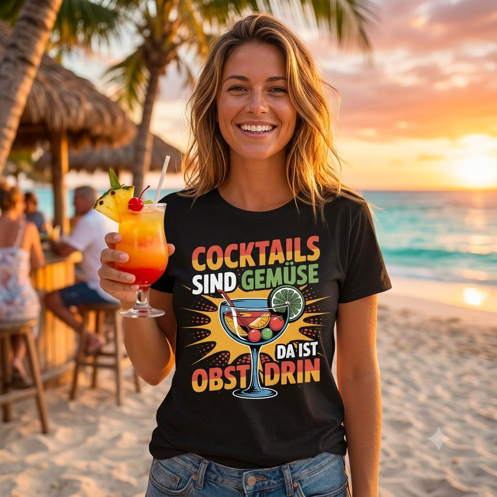 Cocktails sind Gemüse – Premium T-Shirt für Genießer