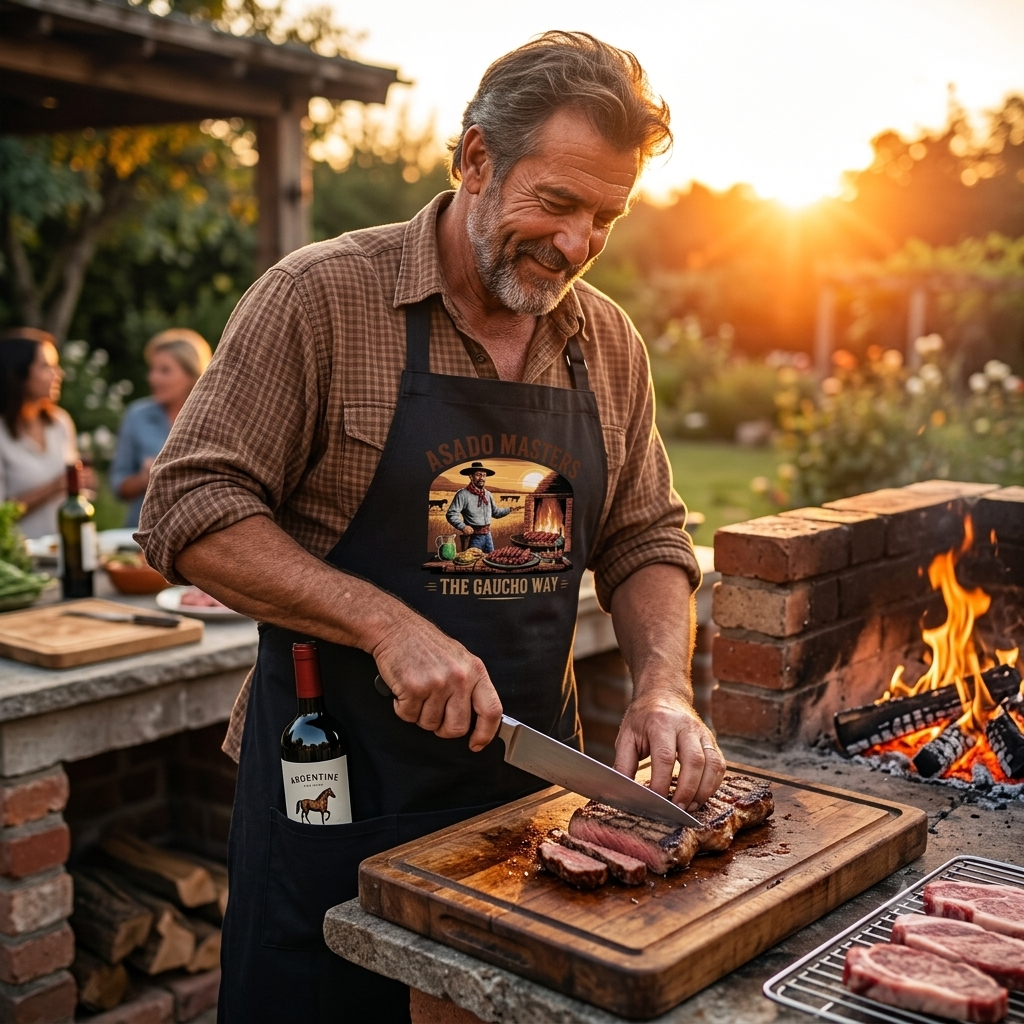 Asado Masters The Gaucho Way – Premium Grillschürze (Argentinisches Grillen & Open Fire Kochschürze)