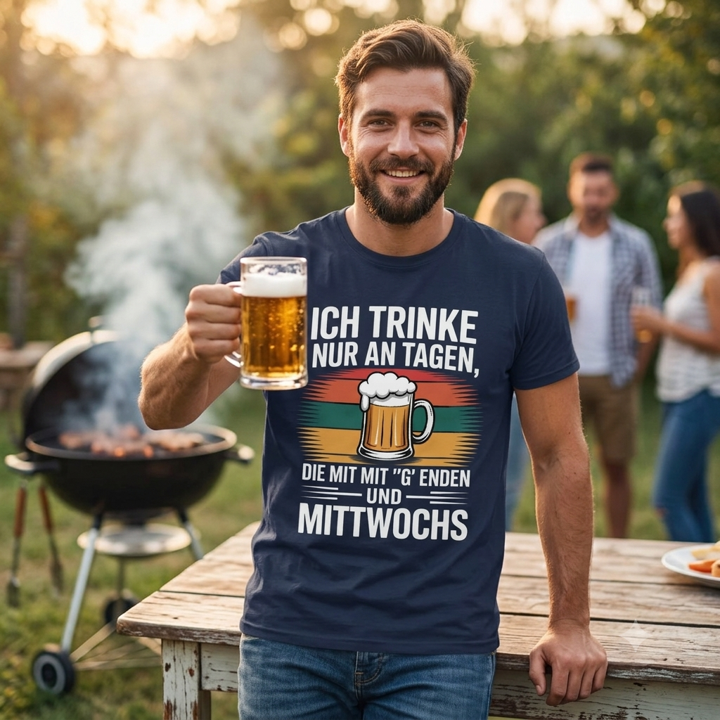 Ich trinke nur an Tagen mit 'G' & Mittwochs – Premium T-Shirt