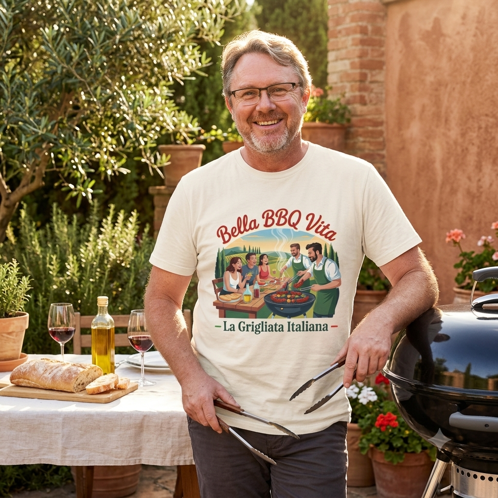 Bella BBQ Vita – Premium T-Shirt (Lustiges Italien & Grillen Lifestyle Shirt)