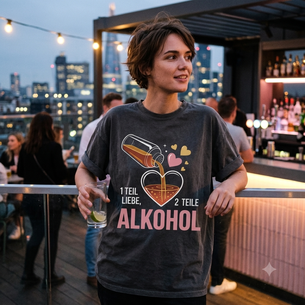 1 Teil Liebe, 2 Teile Alkohol – Oversized Streetwear Shirt